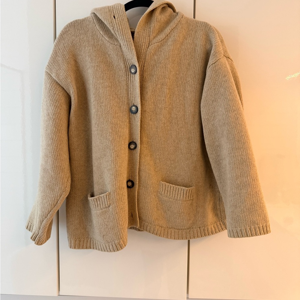 Abercrombie & Fitch Tan Hooded Jacket Sweater - from the Original Release! 🤍🧶